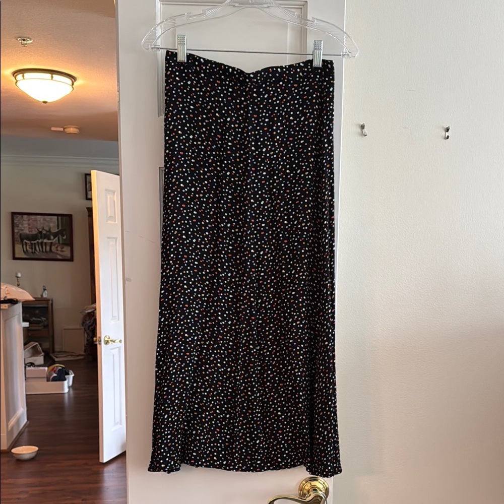 Reformation Black and White Pleated Pencil Maxi Skirt